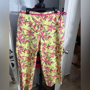 Larkspur Boutique Ladies 16 Floral Print Pants Side Zip